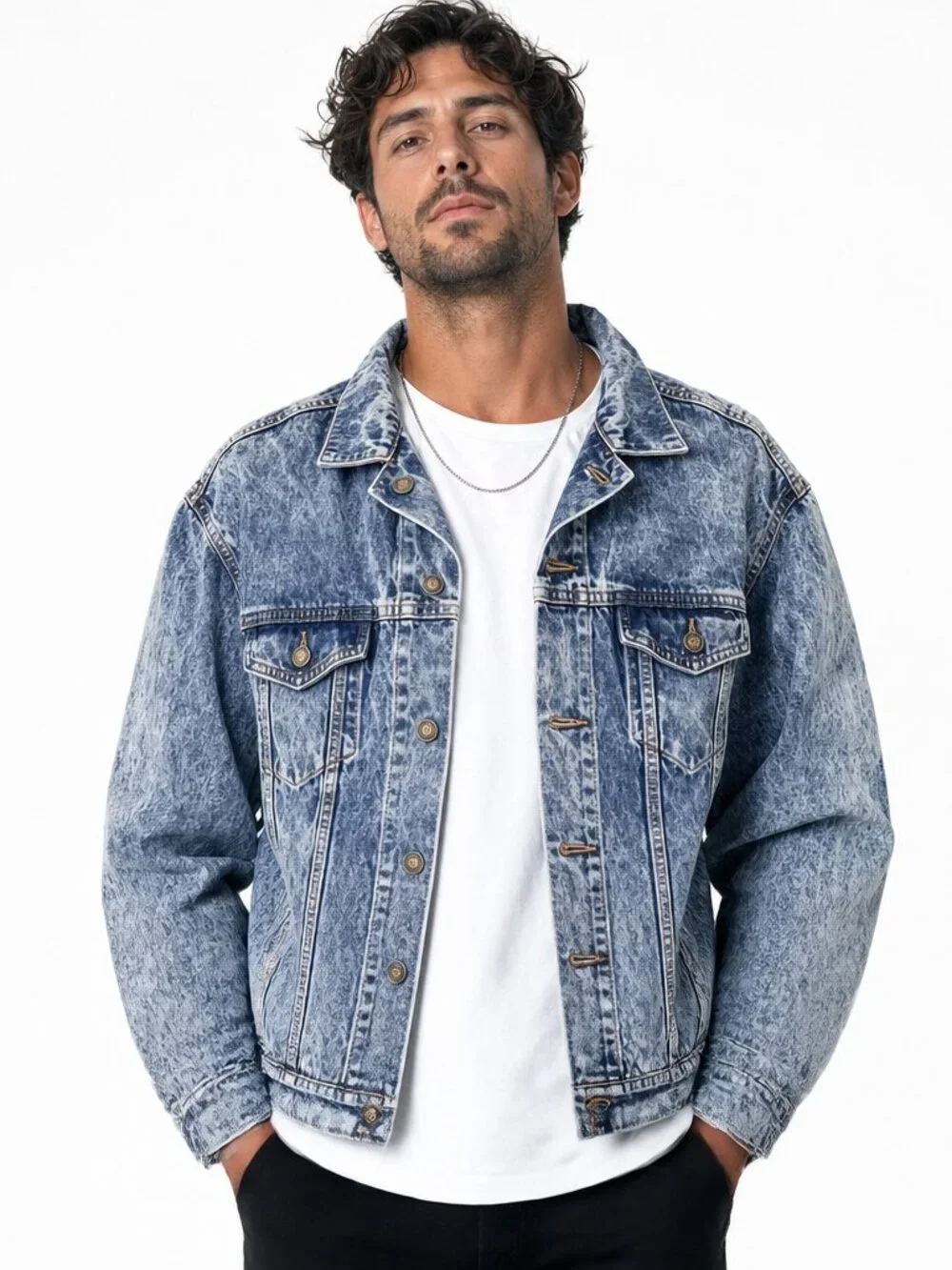 Levi's Vintage Acid Washed Denim Trucker Jacket Med Unisex
